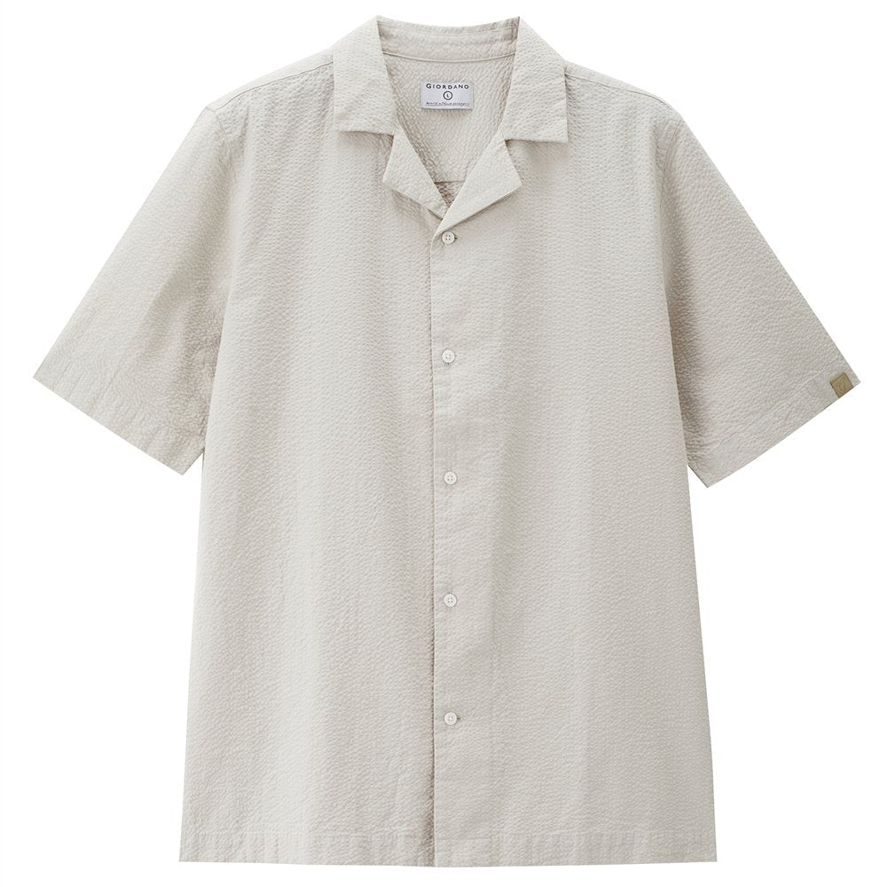 Men's Seersucker Half Sleeve Shirt - Giordano Online