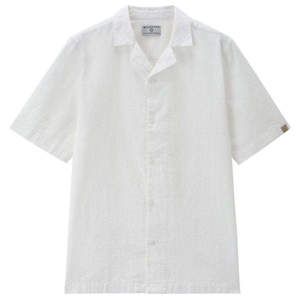 Men's Seersucker Half Sleeve Shirt - Giordano Online