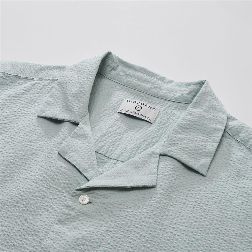 Men's Seersucker Half Sleeve Shirt - Giordano Online