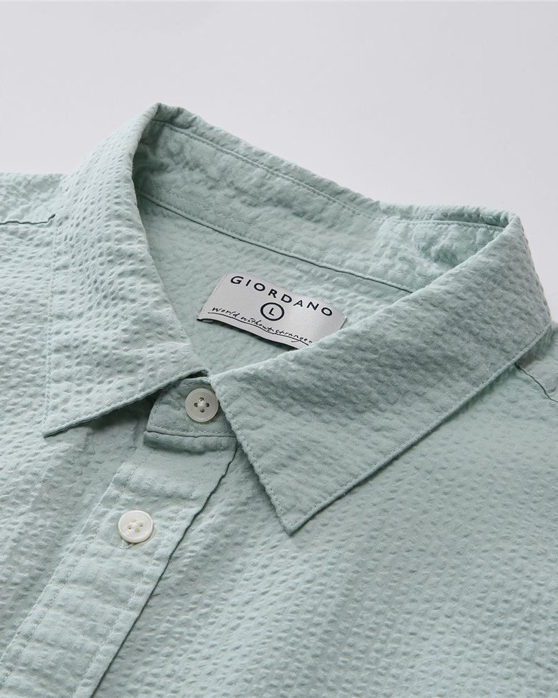 Men's Seersucker Relax Fit Shirt - Giordano Online