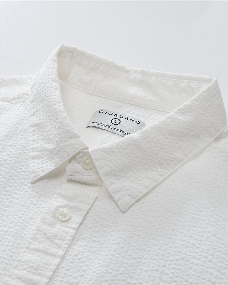 Men's Seersucker Relax Fit Shirt - Giordano Online