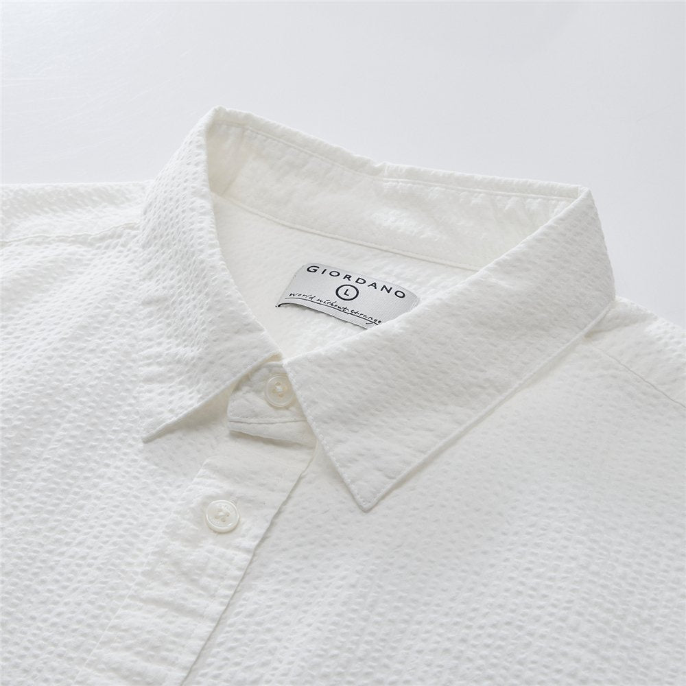 Men's Seersucker Relax Fit Shirt - Giordano Online