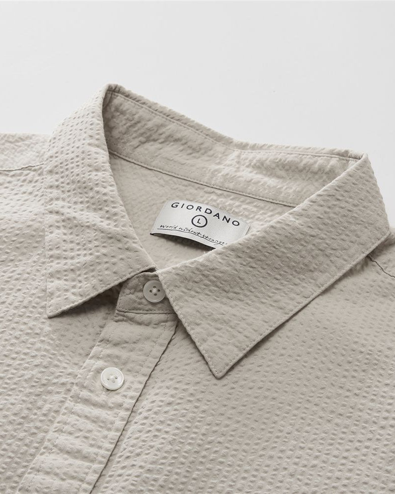 Men's Seersucker Relax Fit Shirt - Giordano Online