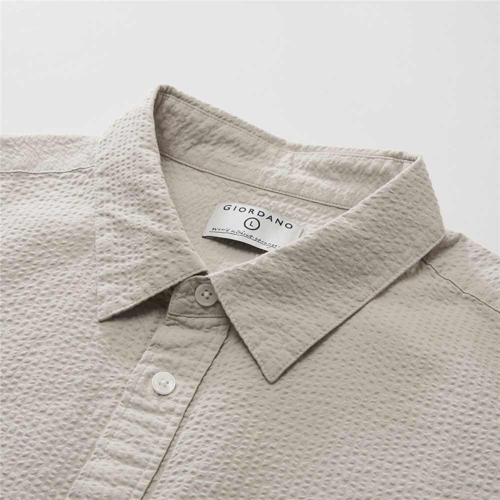 Men's Seersucker Relax Fit Shirt - Giordano Online