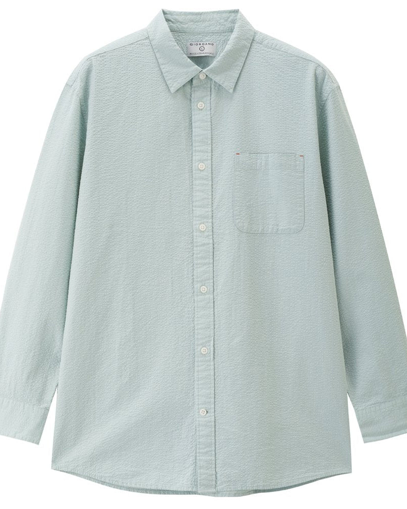 Men's Seersucker Relax Fit Shirt - Giordano Online