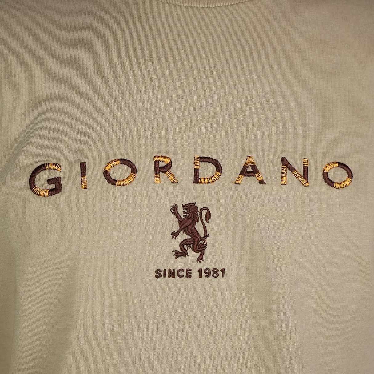 Men's Signature Print Tee - Khaki - Giordano Online