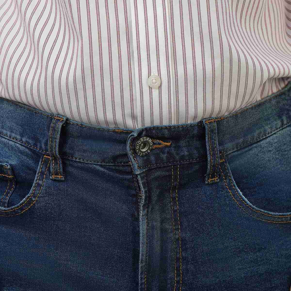 Men’s Skinny Taper Low Rise Stretch Denim Jeans - Blue - Giordano Online