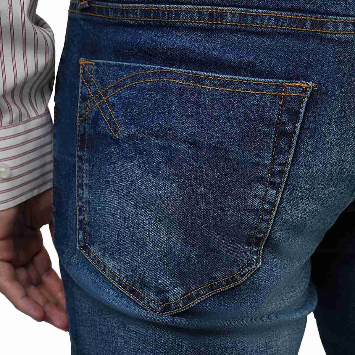 Men’s Skinny Taper Low Rise Stretch Denim Jeans - Blue - Giordano Online