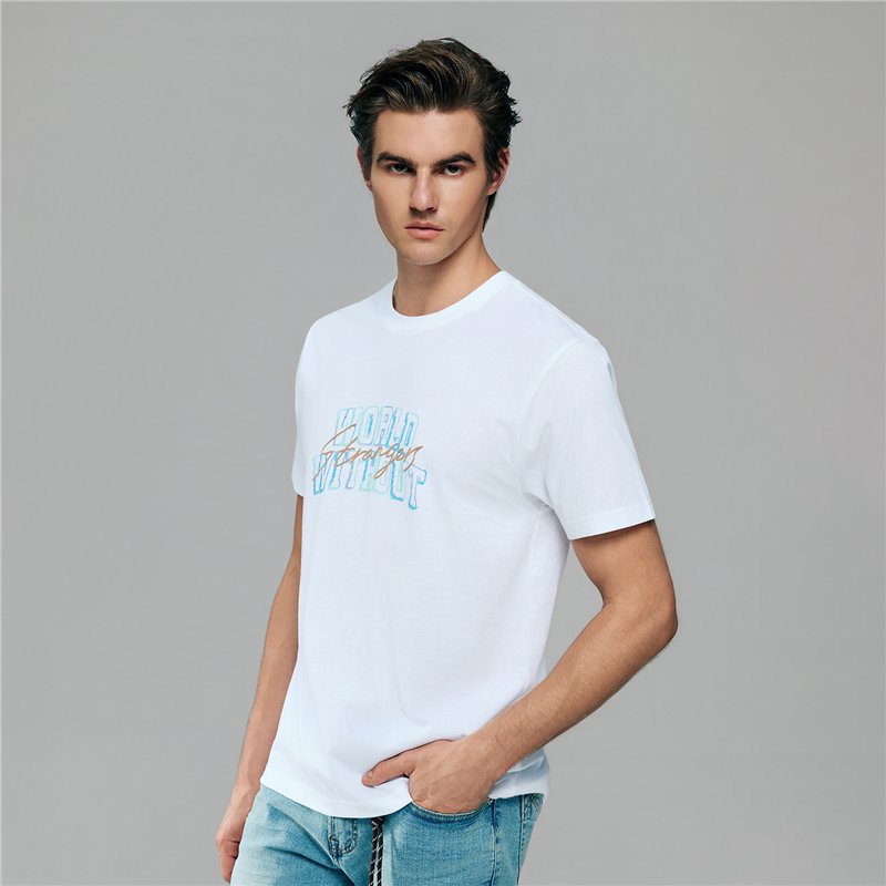 Men’s Slim Cotton Crew Neck WWS Graphic Print Tee - Giordano Online