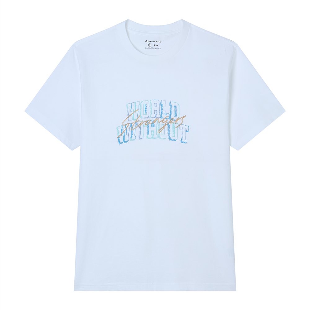 Men’s Slim Cotton Crew Neck WWS Graphic Print Tee - Giordano Online