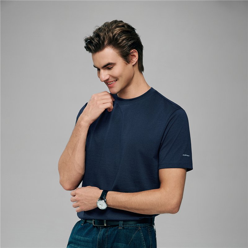 Men’s Slim Fit Cotton Crew Neck Tee - Giordano Online