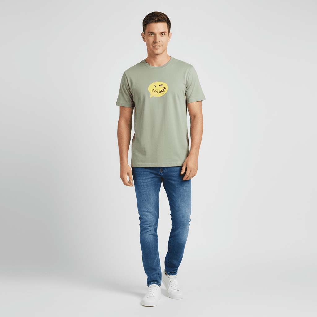 Men's Slim Fit Cotton Jersey Message Print Tee - Giordano Online
