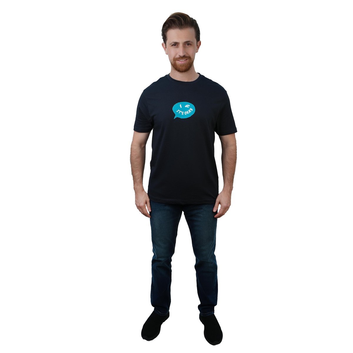 Men's Slim Fit Cotton Jersey Message Print Tee - Giordano Online