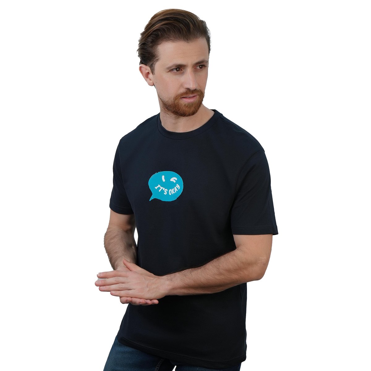 Men's Slim Fit Cotton Jersey Message Print Tee - Giordano Online