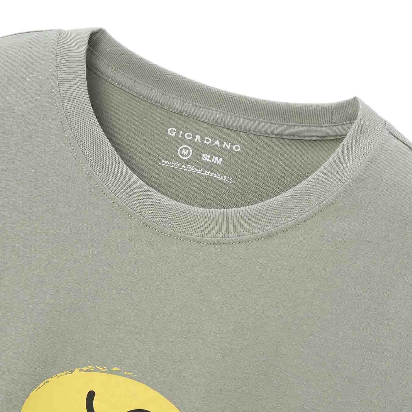 Men's Slim Fit Cotton Jersey Print Tee - Green - Giordano Online