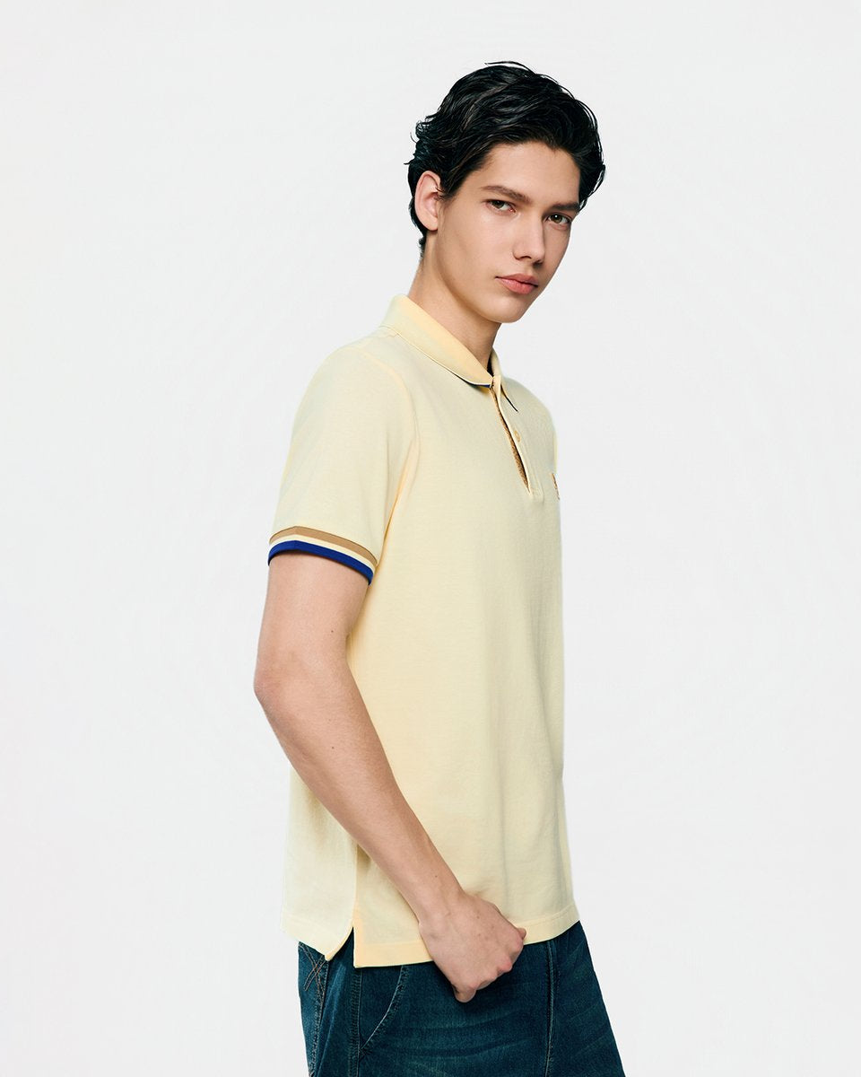 Men's Slim Fit Embroidered Solid Polo - Giordano Online