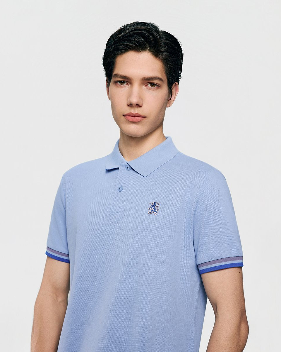 Men's Slim Fit Embroidered Solid Polo - Giordano Online
