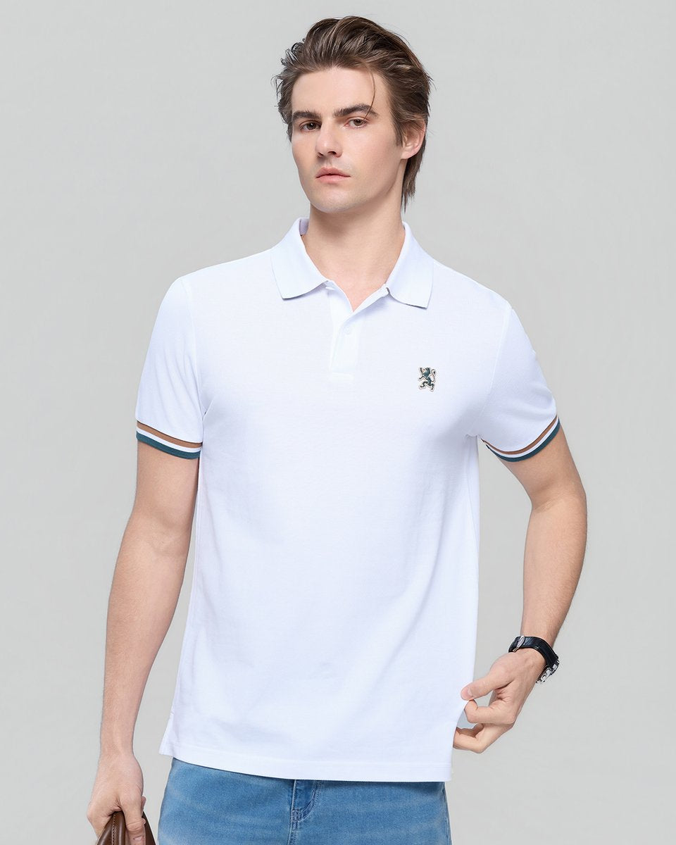 Men’s Slim Fit Embroidery Solid Polo - Giordano Online