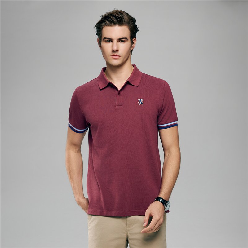 Men’s Slim Fit Embroidery Solid Polo - Giordano Online