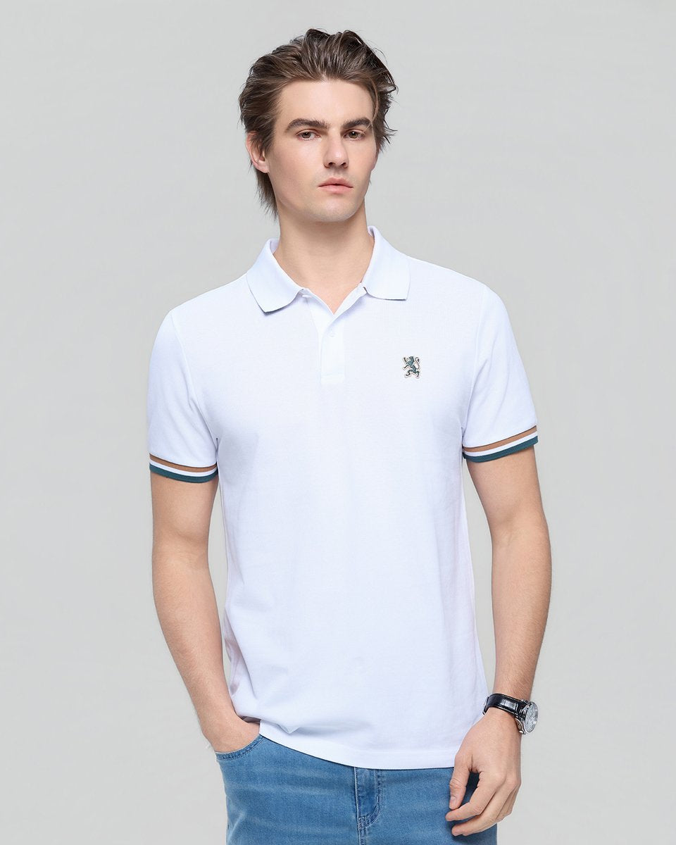 Men’s Slim Fit Embroidery Solid Polo - Giordano Online