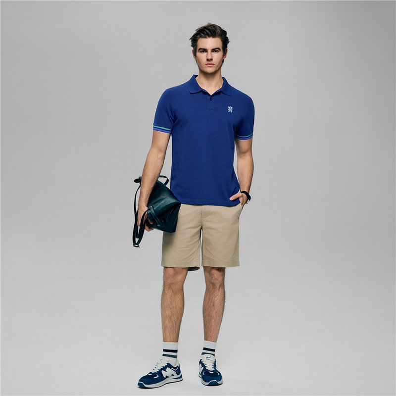 Men’s Slim Fit Embroidery Solid Polo - Giordano Online