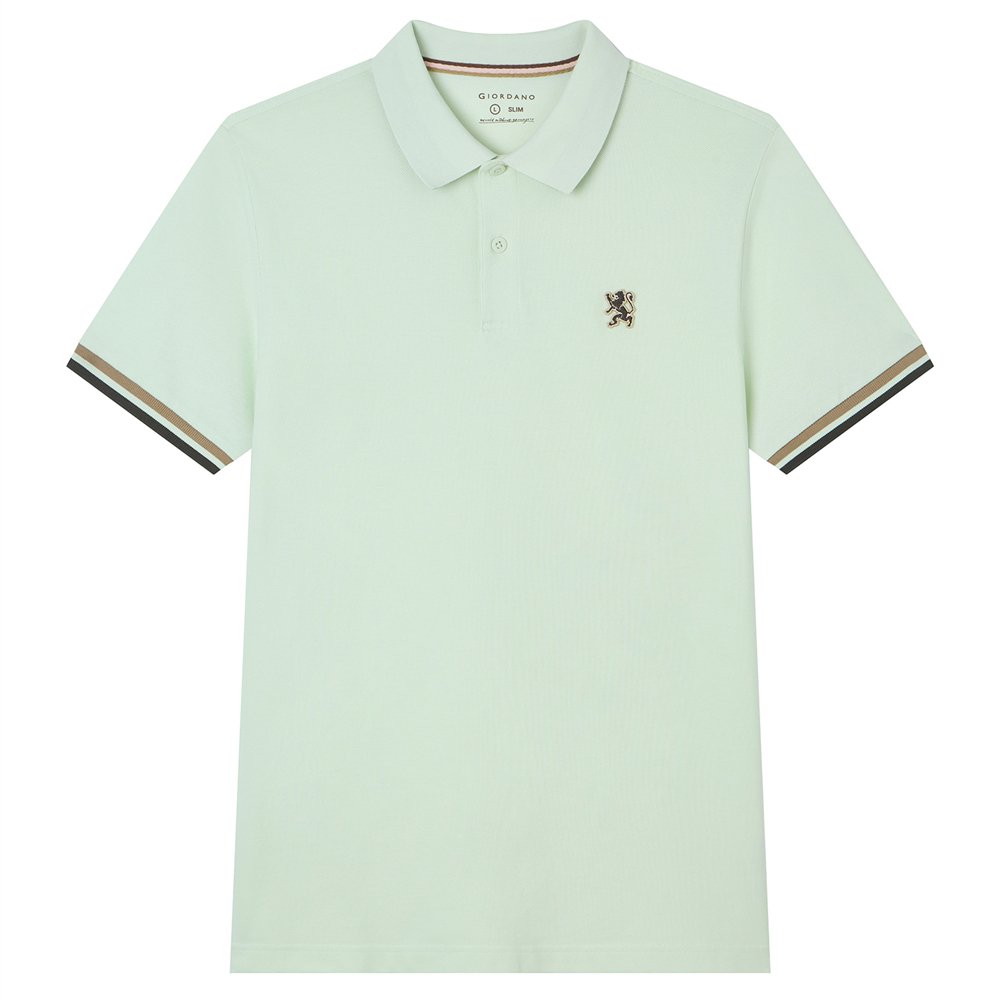 Men’s Slim Fit Embroidery Solid Polo - Giordano Online