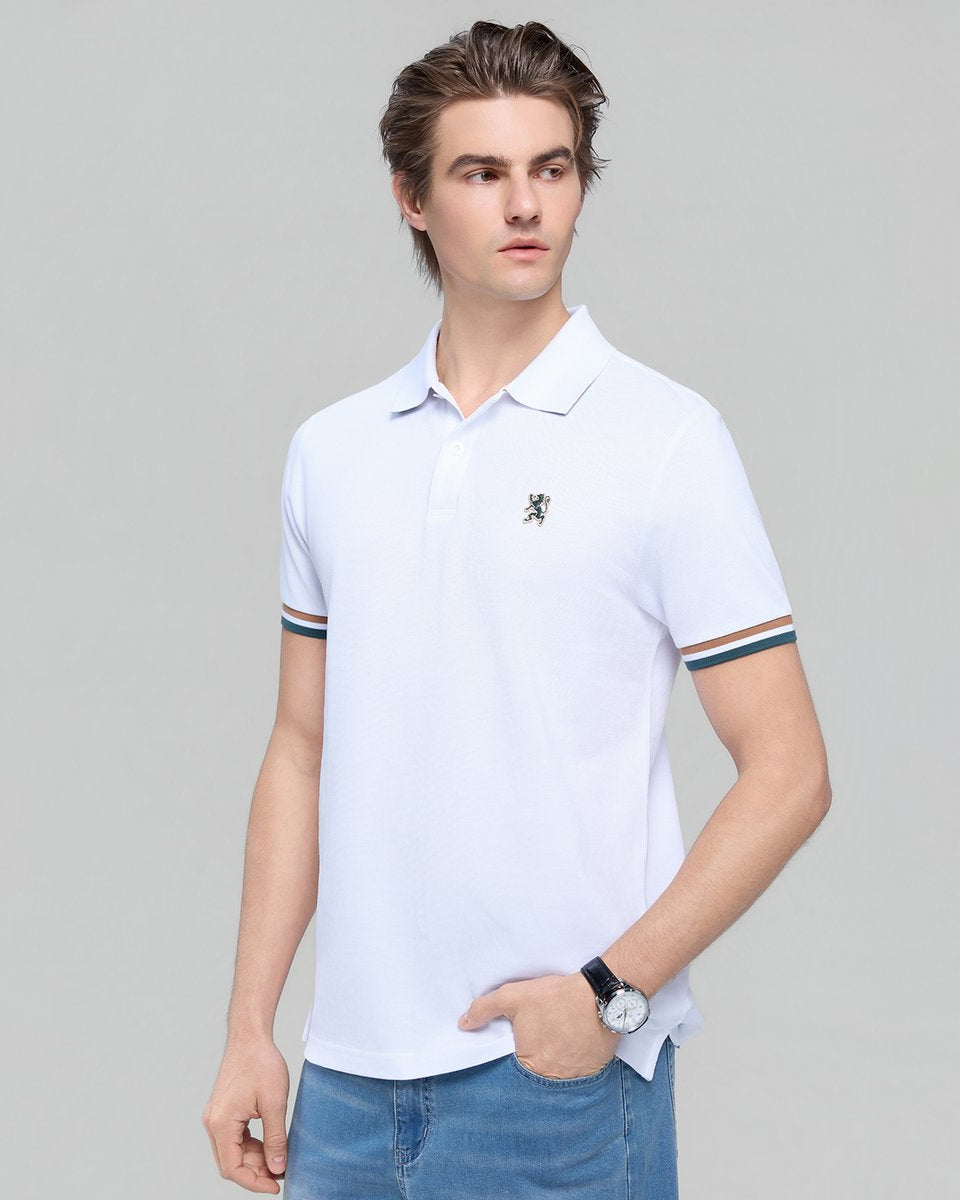 Men’s Slim Fit Embroidery Solid Polo - Giordano Online