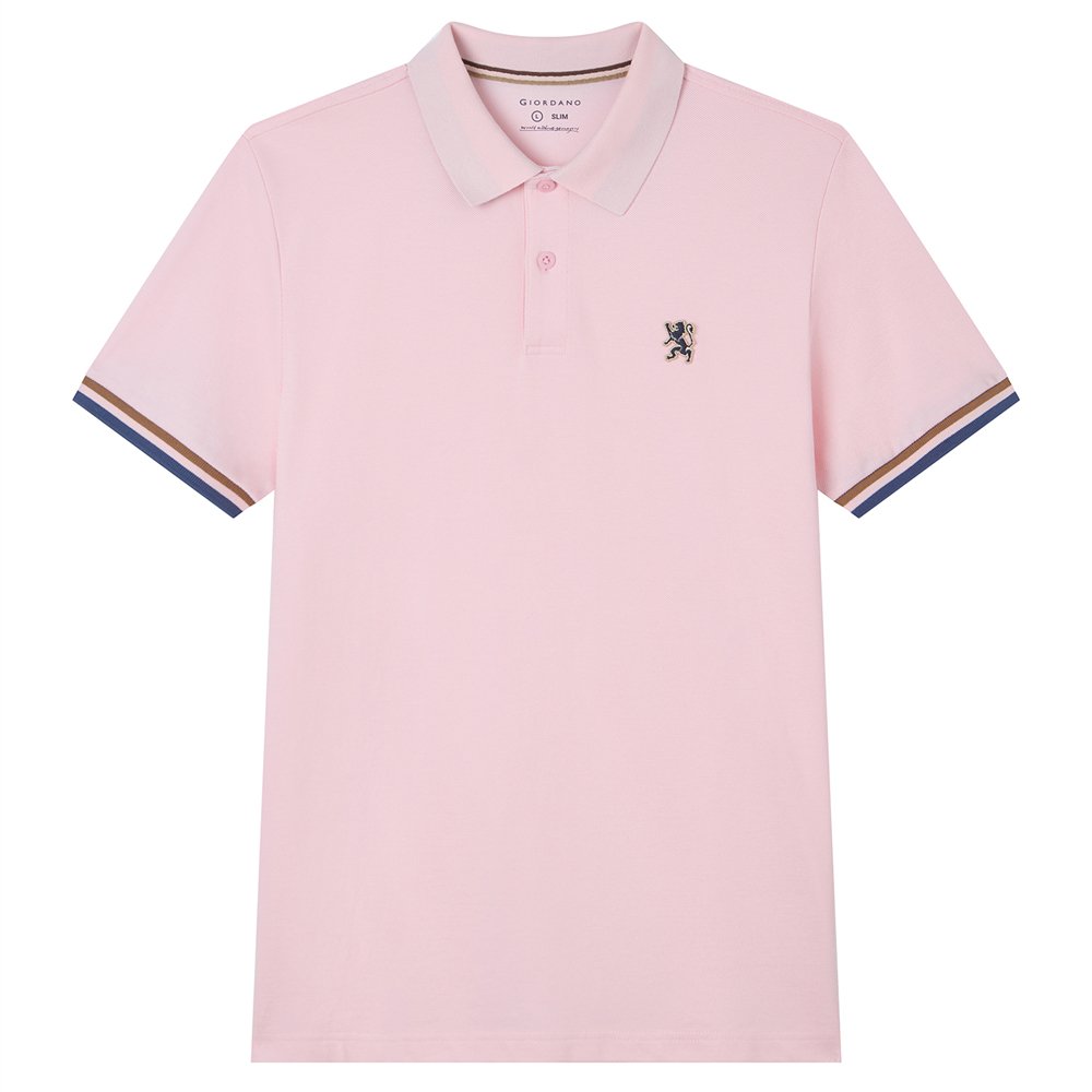 Men’s Slim Fit Embroidery Solid Polo - Giordano Online