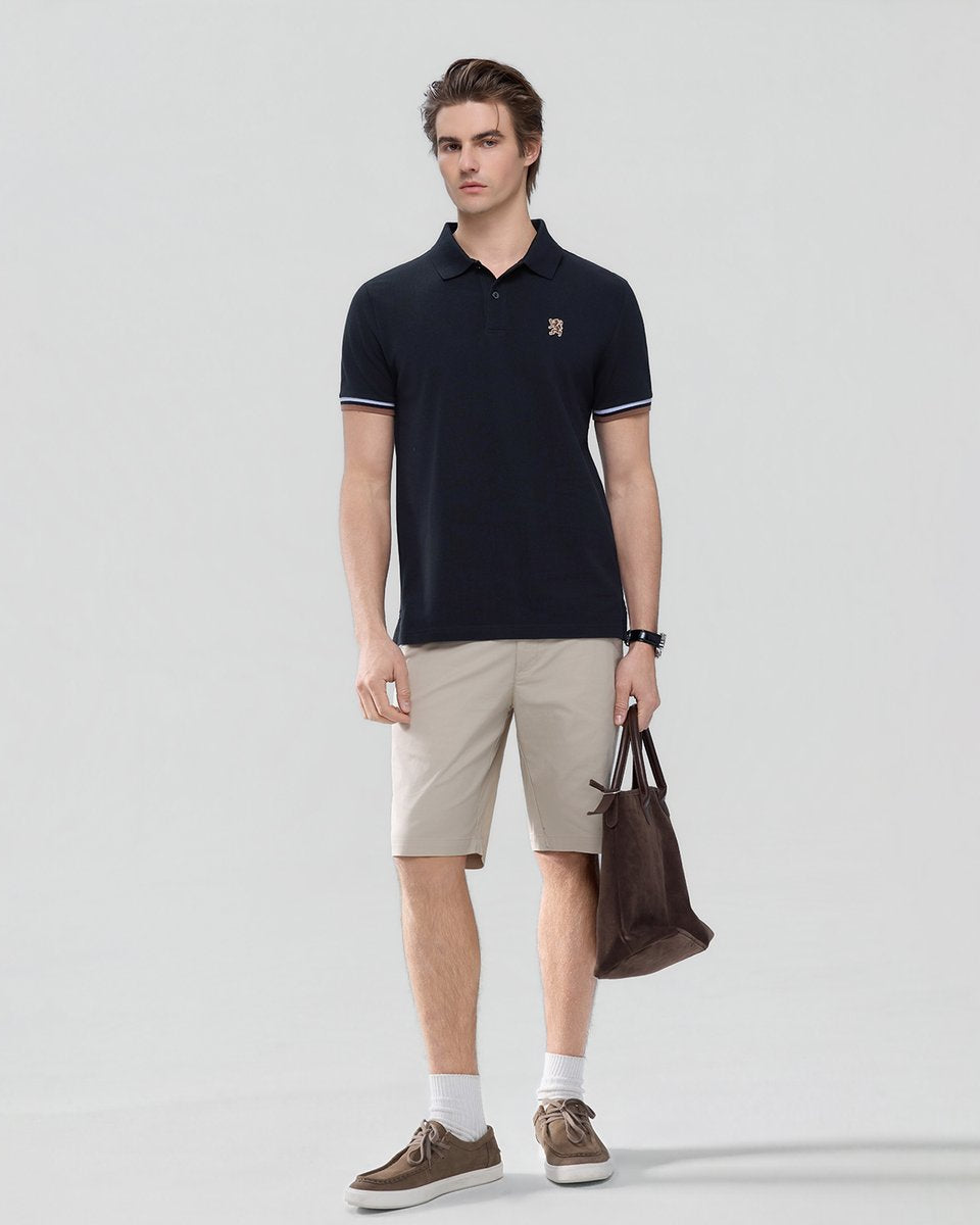 Men’s Slim Fit Embroidery Solid Polo - Giordano Online