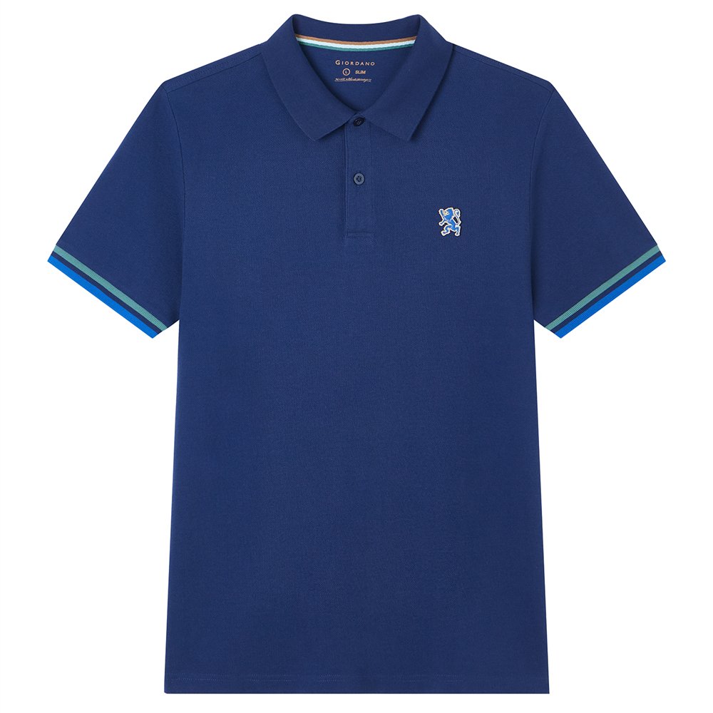 Men’s Slim Fit Embroidery Solid Polo - Giordano Online