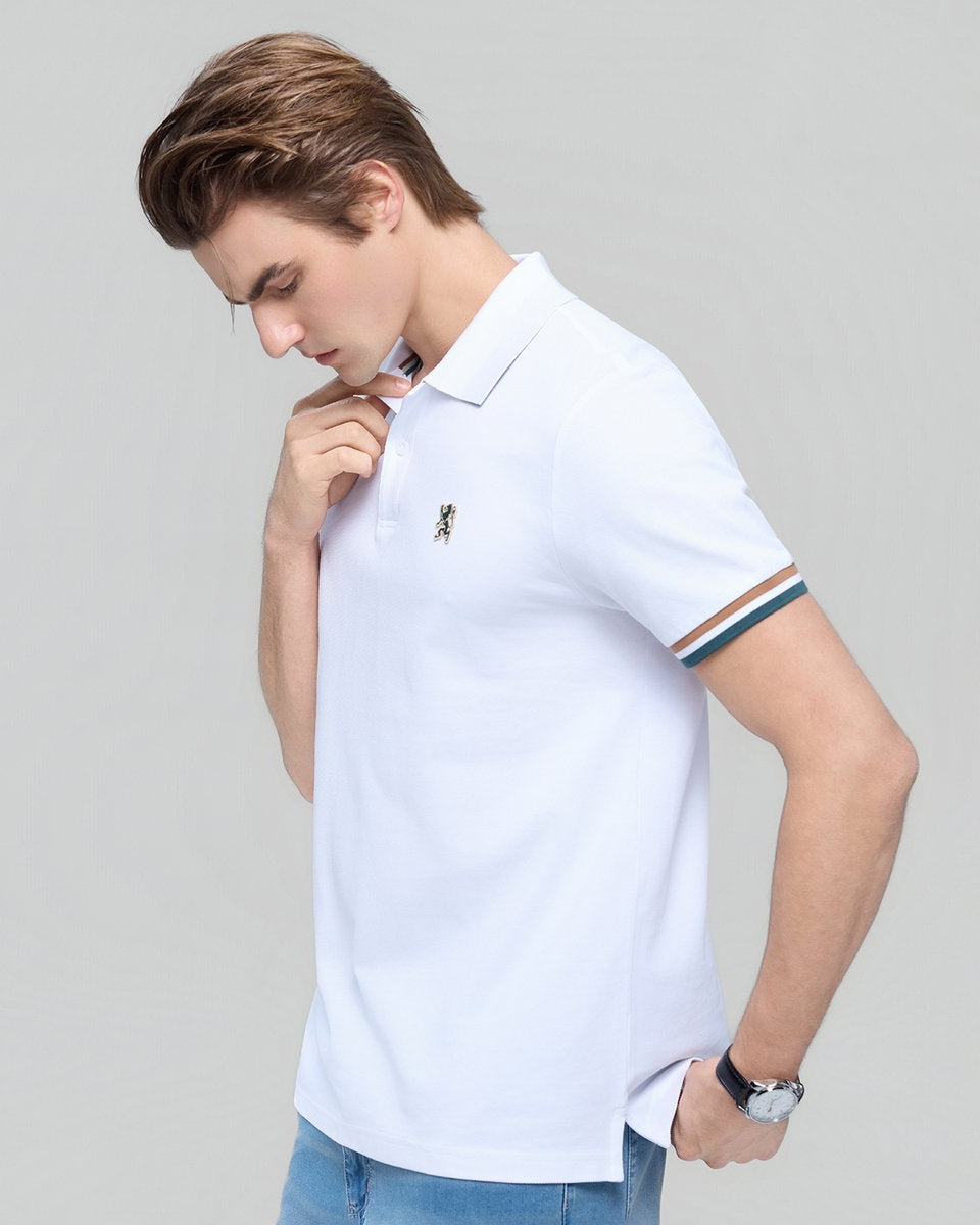 Men’s Slim Fit Embroidery Solid Polo - Giordano Online