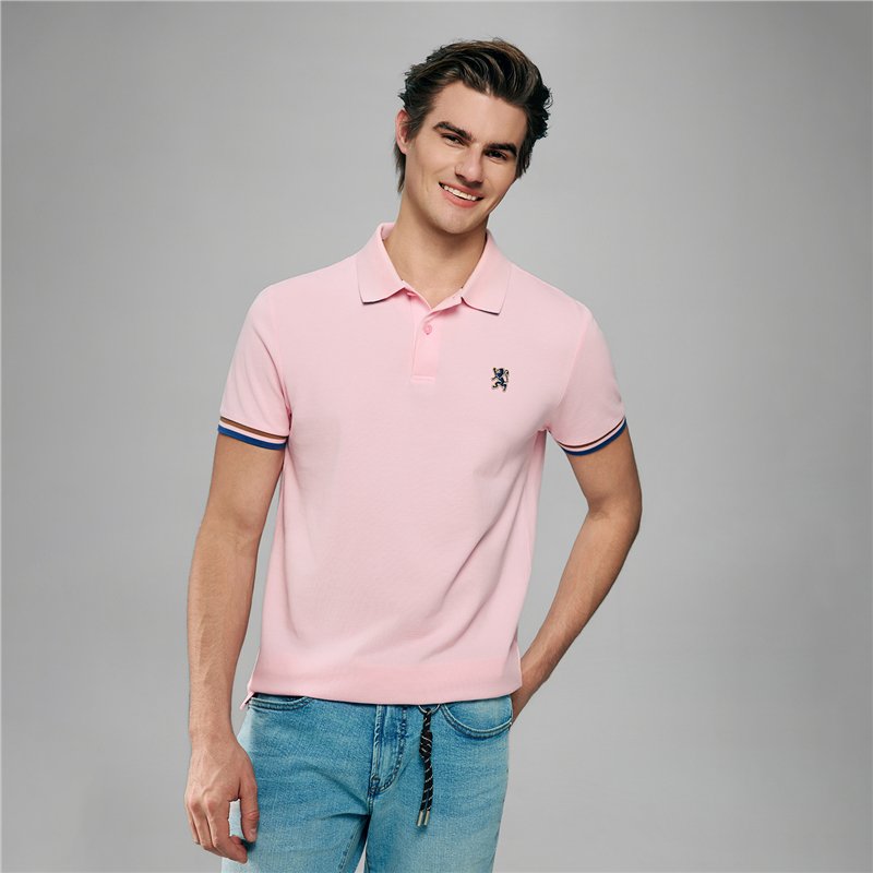 Men’s Slim Fit Embroidery Solid Polo - Giordano Online