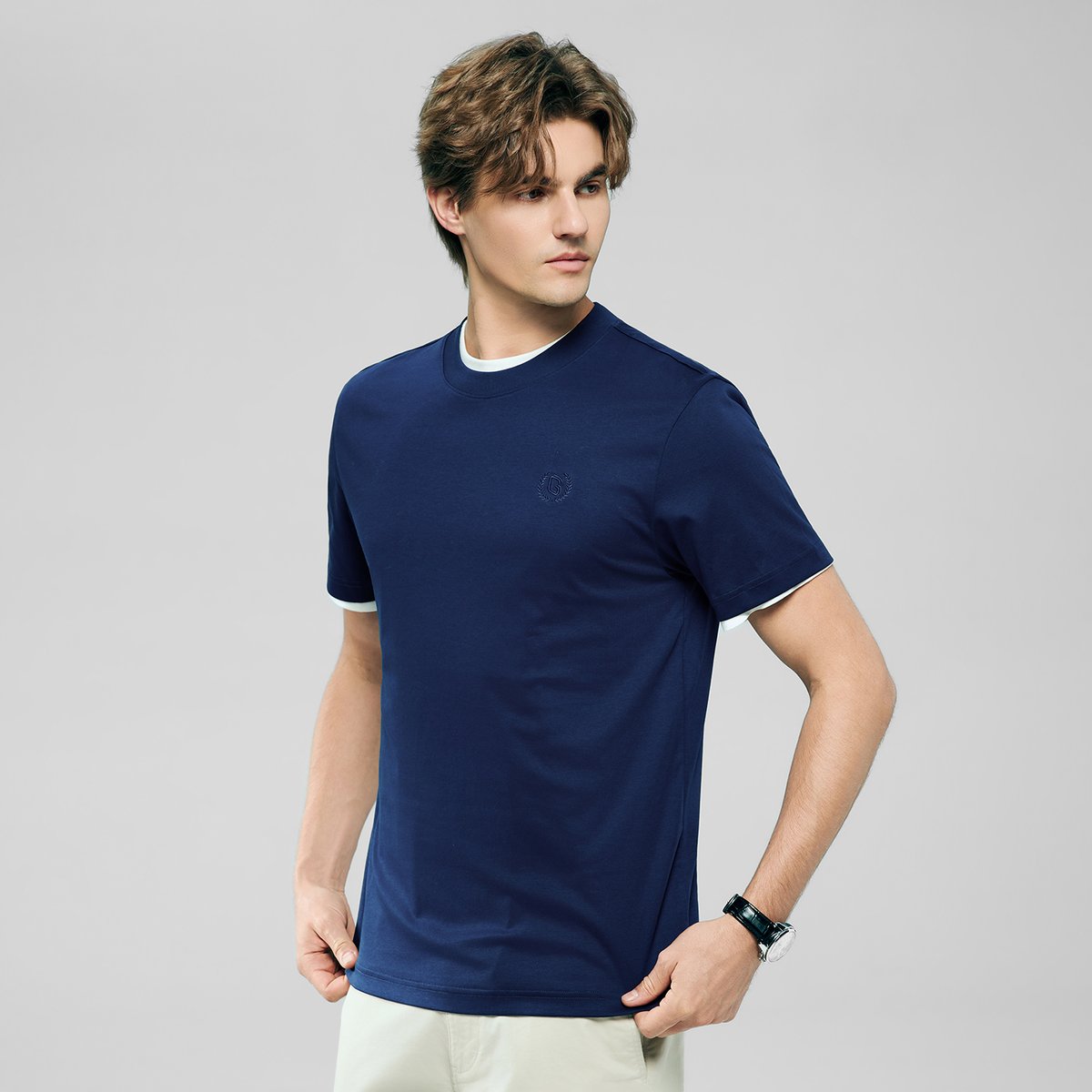 Men's Slim Fit Liquid Touch Cotton Crew Neck Tee - Giordano Online