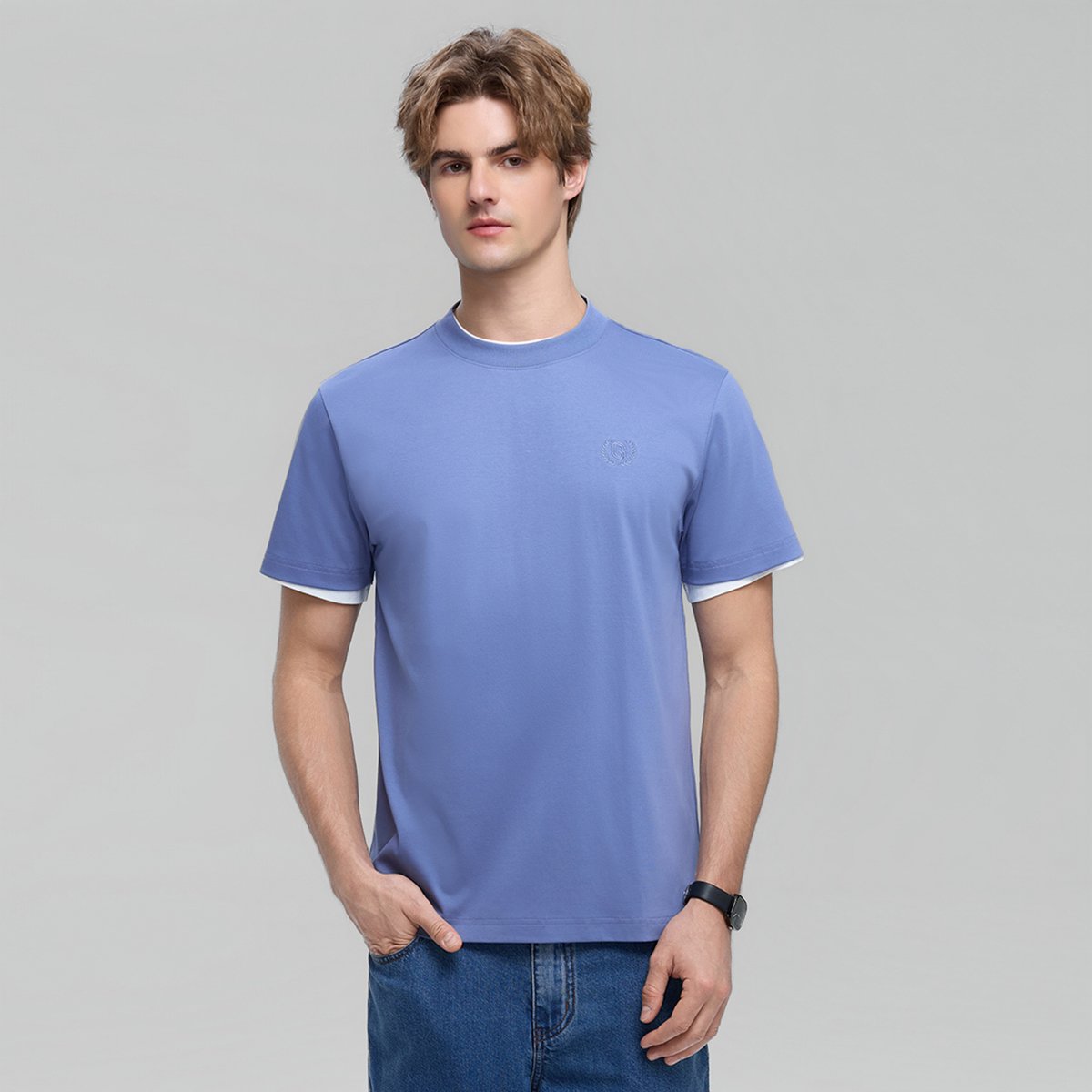 Men's Slim Fit Liquid Touch Cotton Crew Neck Tee - Giordano Online