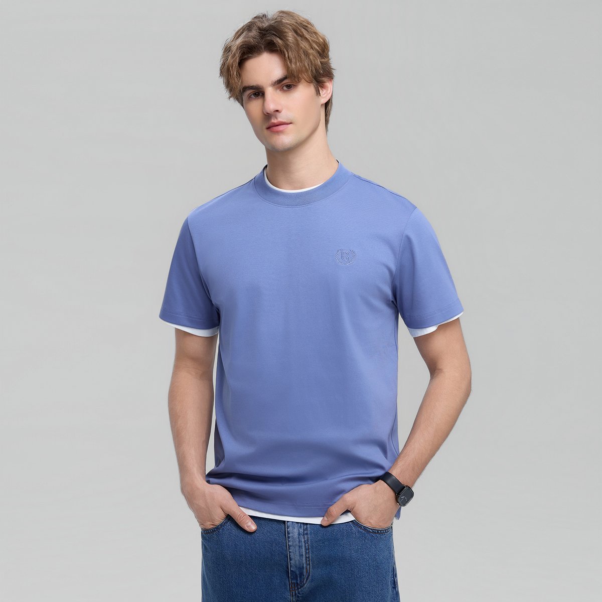 Men's Slim Fit Liquid Touch Cotton Crew Neck Tee - Giordano Online