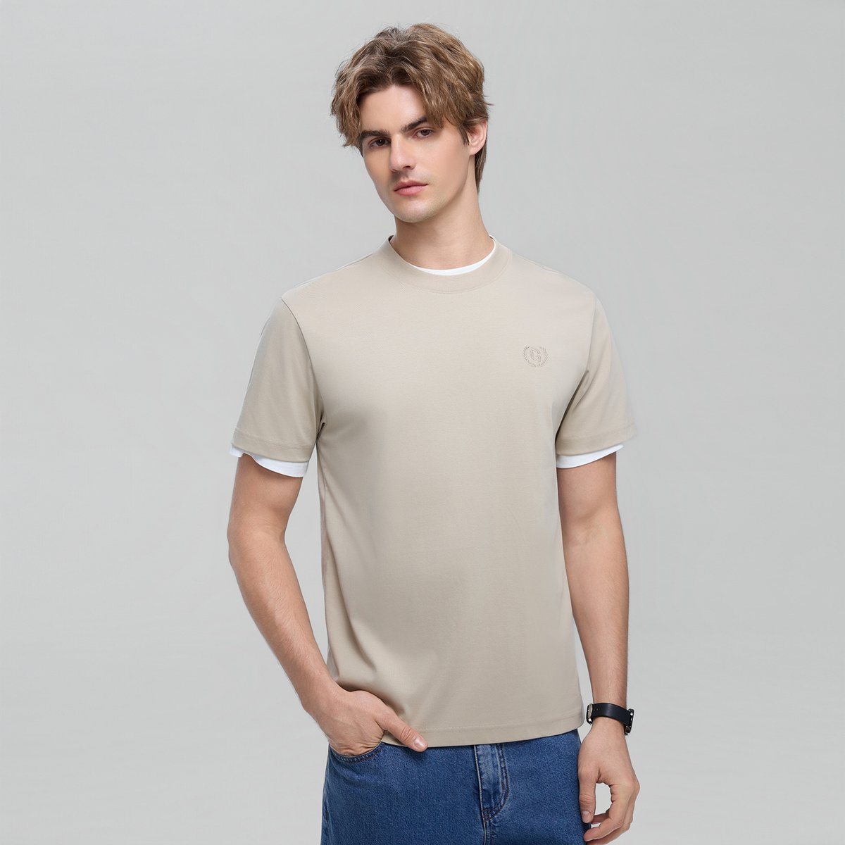 Men's Slim Fit Liquid Touch Cotton Crew Neck Tee - Giordano Online