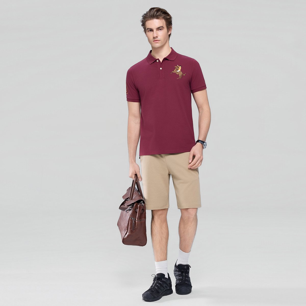 Men’s Slim Fit Napoleon Embroidery Lycra Pique Polo - Giordano Online