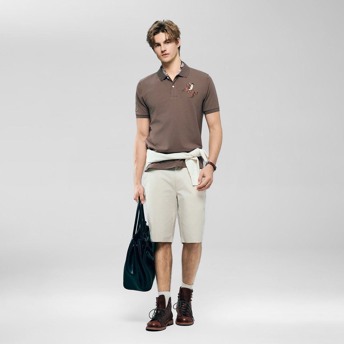 Men’s Slim Fit Napoleon Embroidery Lycra Pique Polo - Giordano Online