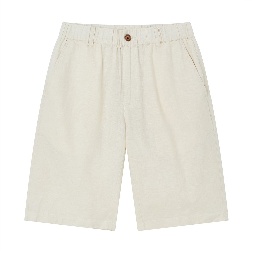 Men's Slim Linen Cotton Bermuda Shorts - Giordano Online