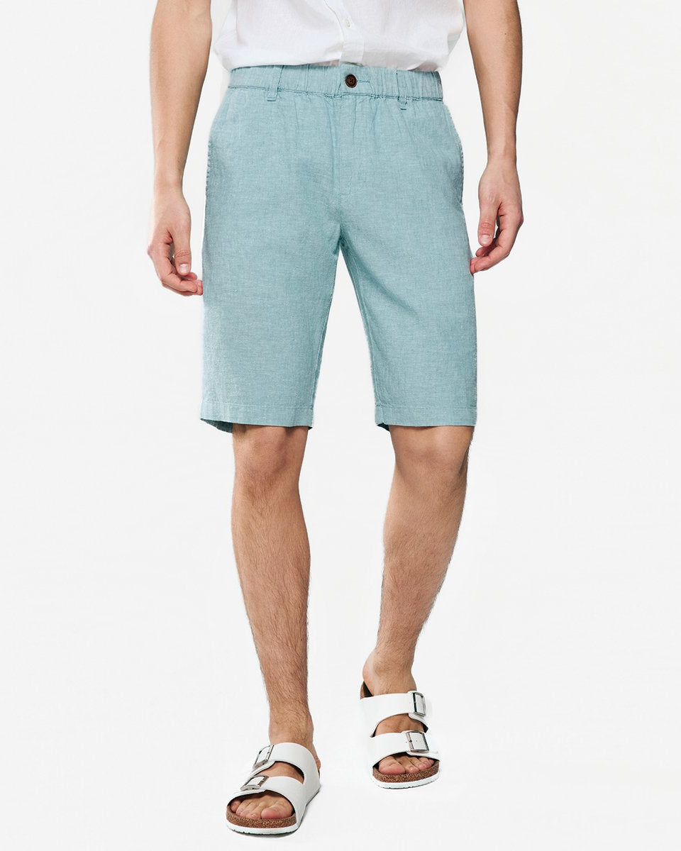 Men's Slim Linen Cotton Bermuda Shorts - Giordano Online