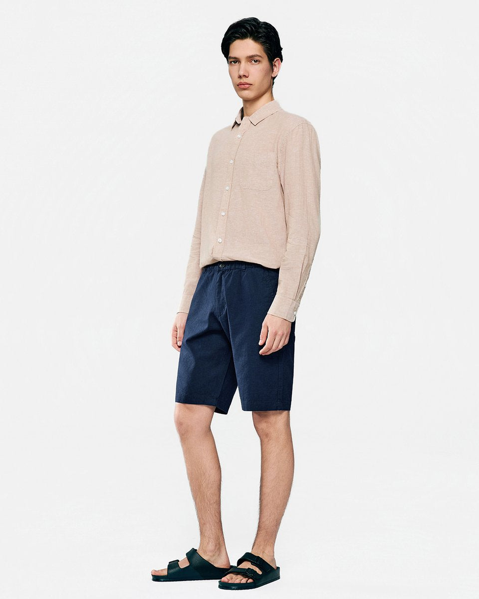 Men's Slim Linen Cotton Bermuda Shorts - Giordano Online