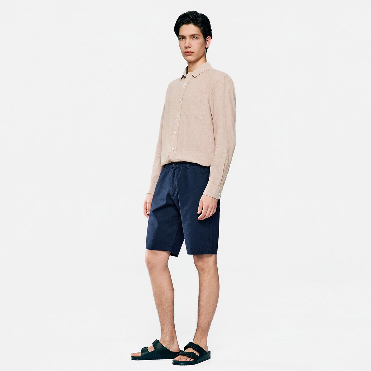 Men's Slim Linen Cotton Bermuda Shorts - Giordano Online