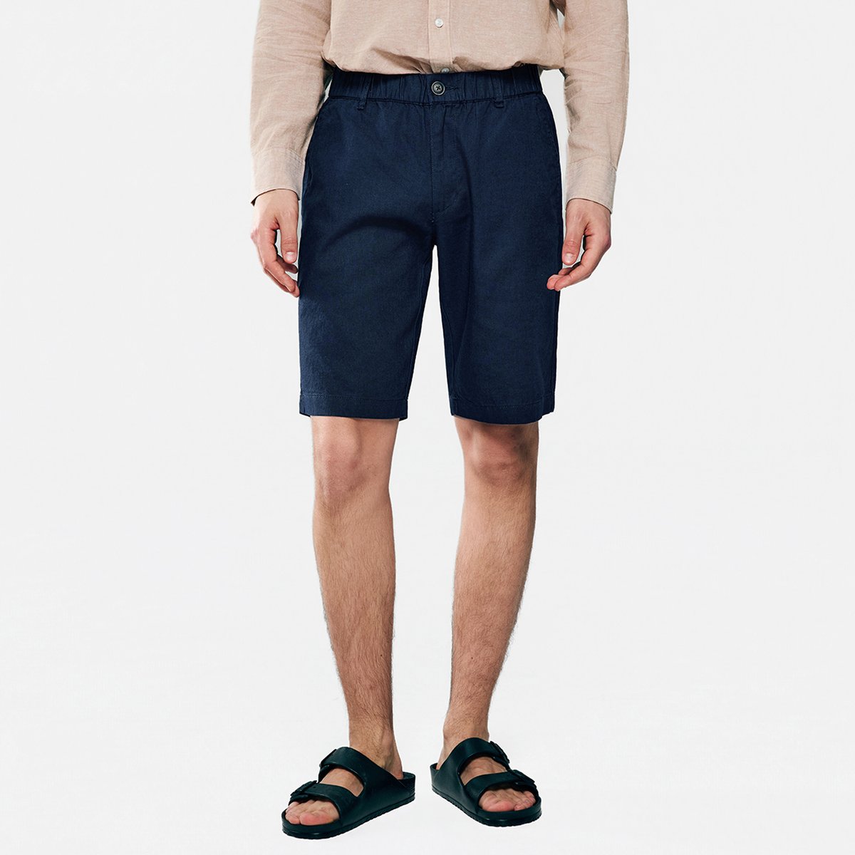 Men's Slim Linen Cotton Bermuda Shorts - Giordano Online