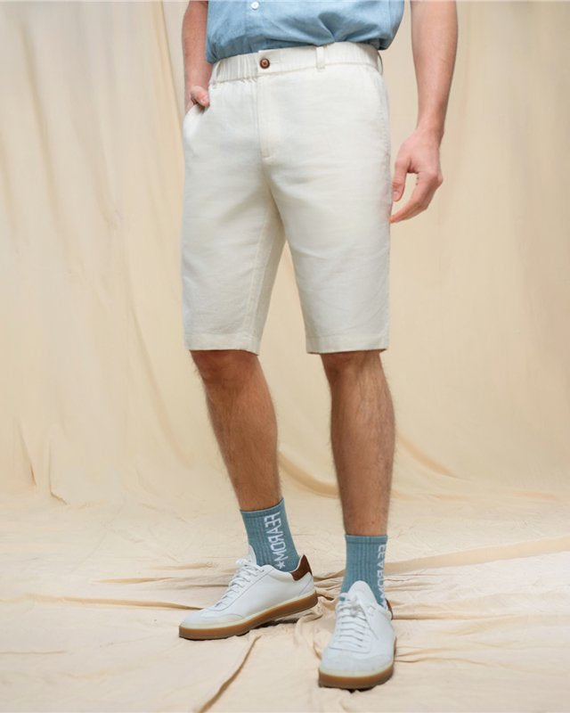 Men's Slim Linen Cotton Bermuda Shorts - Giordano Online