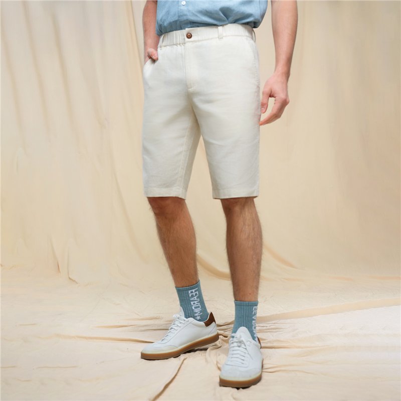 Men's Slim Linen Cotton Bermuda Shorts - Giordano Online