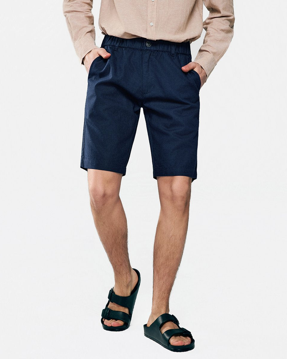 Men's Slim Linen Cotton Bermuda Shorts - Giordano Online