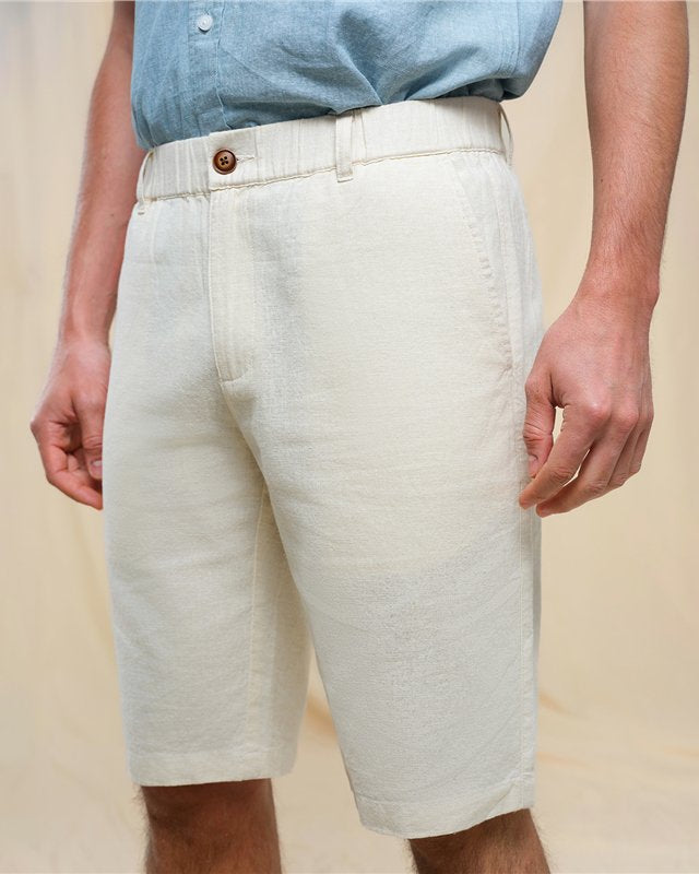 Men's Slim Linen Cotton Bermuda Shorts - Giordano Online