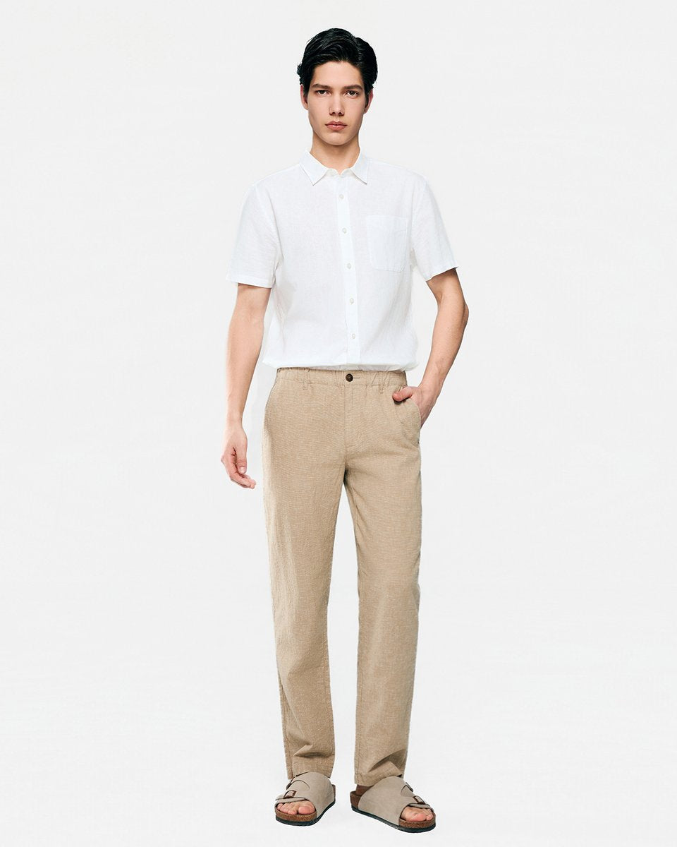 Men's Slim Taper Linen Cotton Khakis - Giordano Online