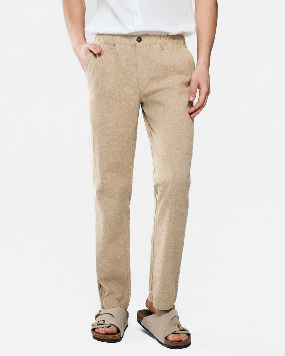 Men's Slim Taper Linen Cotton Khakis - Giordano Online