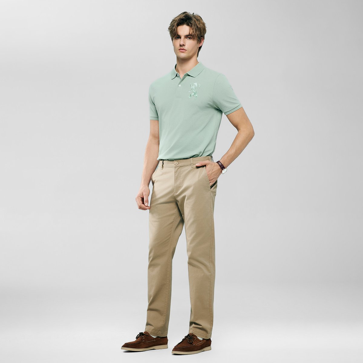 Men’s Slim Taper Stretch Cotton Khaki Pants - Giordano Online